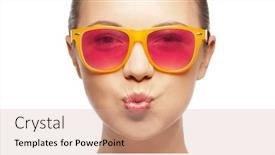  Presentation with teenage love - Slide deck featuring love happiness valentines day face expressions and people concept - portrait of teenage girl in pink sunglasses blowing kiss background and a soft green colored foreground