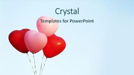  Presentation with loving hearts love heart candy - Beautiful slides featuring love heart balloons on sky backdrop and a sky blue colored foreground