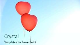  Presentation with loving hearts love heart candy - Slides having love heart balloons on sky background and a  colored foreground