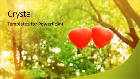 Presentation with love heart - Colorful presentation theme enhanced with love heart balloons outdoors backdrop and a yellow colored foreground