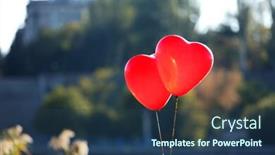  Presentation with heart love - Presentation theme enhanced with love heart balloons outdoors background and a ocean colored foreground