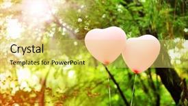  Presentation with heart love - Amazing presentation theme having love heart balloons outdoors backdrop and a yellow colored foreground