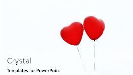  Presentation with heart love - Slides having love heart balloons outdoors background and a white colored foreground