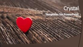  Presentation with love frame - PPT theme having love heart on break wood background and a tawny brown colored foreground