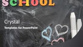  Presentation with school board - PPT theme having love heart on school board background and a dark gray colored foreground