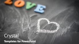  Presentation with school board - Audience pleasing slide set consisting of love heart on school board backdrop and a gray colored foreground