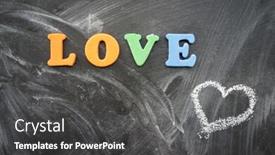  Presentation with school board - Cool new PPT theme with love heart on school board backdrop and a dark gray colored foreground