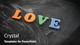  Presentation with school board - Slide set having love heart on school board background and a dark gray colored foreground