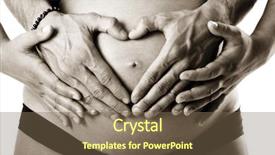  Presentation with contraceptive implants for pregnant women - Presentation enhanced with love hearth - pregnant women wrap her arms background and a violet colored foreground