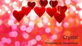  Presentation with hearts - Slides with love hearts against glowing background 3d background and a red colored foreground