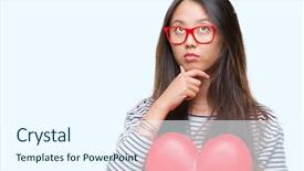  Presentation with brain thinking - Slides featuring love holding read heart background and a sky blue colored foreground