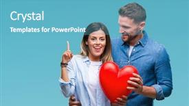  Presentation with mind - Cool new presentation theme with love holding red heart backdrop and a teal colored foreground