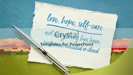  Presentation with positivity - Presentation theme featuring love-hope-self-care background and a light blue colored foreground