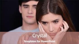  Presentation with man vs woman - Beautiful PPT layouts featuring love hurts - man with his hand backdrop and a coral colored foreground