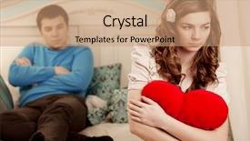  Presentation with home - Slide deck having love hurts - quarrel and hurt two loving background and a  colored foreground