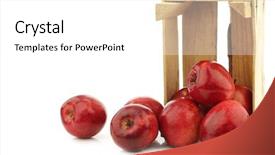  Presentation with red apple tree - PPT layouts with love in a wooden crate background and a white colored foreground