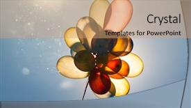  Presentation with blue balloons - Theme enhanced with love in summer valentine wedding background and a coral colored foreground