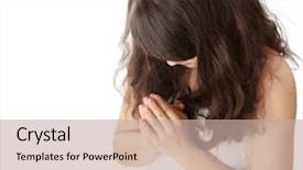  Presentation with jesus praying - PPT theme consisting of love jesus - closeup portrait of a young background and a mint green colored foreground