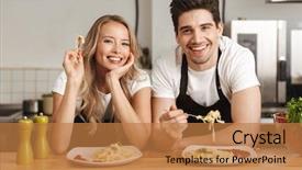  Presentation with friends - Theme consisting of love job - image of emotional excited young background and a coral colored foreground