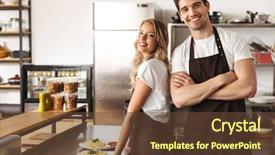  Presentation with happy image - Presentation design enhanced with love job - image of happy young friends background and a tawny brown colored foreground