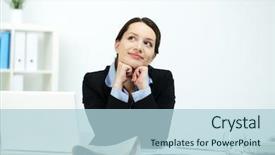  Presentation with happy anniversay work - Beautiful theme featuring love job - portrait of happy office worker backdrop and a light blue colored foreground