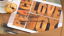  Presentation with peace love - Colorful slide set enhanced with love joy and peace word backdrop and a  colored foreground