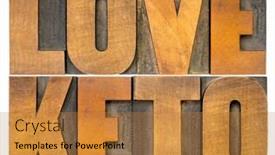  Presentation with ketogenic diet - PPT theme consisting of letterpress wood type healthy ketogenic background and a gold colored foreground