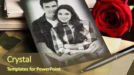  Presentation with vintage letter - PPT theme having love letter - vintage memories close up background and a tawny brown colored foreground