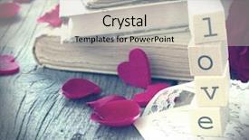  Presentation with memory book - Presentation theme featuring love letter with old books background and a soft green colored foreground