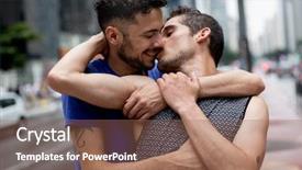 Presentation with paulista avenue in sao paulo - Cool new slides with love life liberty - gay couple kissing in paulista backdrop and a violet colored foreground