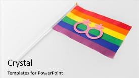  Presentation with lgbt pride flag rainbow flag - Slides having love life liberty - gay pride homosexual and lgbt background and a white colored foreground