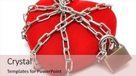  Presentation with heart love - PPT layouts having love locked heart shape background and a coral colored foreground