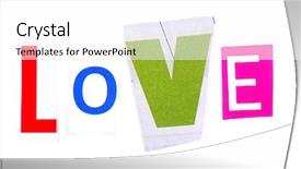  Presentation with flower border colorful made - PPT theme featuring love made of colorful newspaper background and a white colored foreground