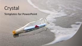  Presentation with milk bottle and milk glass - Cool new slide set with love message in glass bottle backdrop and a light gray colored foreground