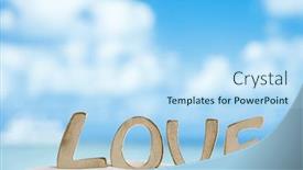 Presentation with florida beach - PPT layouts having love message on florida beach under the sun light shallow dof background and a sky blue colored foreground