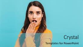  Presentation with mouth - Slide deck enhanced with love miles - portrait of a shocked miling background and a light blue colored foreground