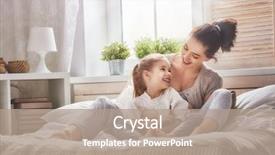  Presentation with child care - PPT theme enhanced with happy loving family mother background and a coral colored foreground