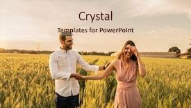  Presentation with romantic love - Slides having love moment at gold wheat background and a lemonade colored foreground