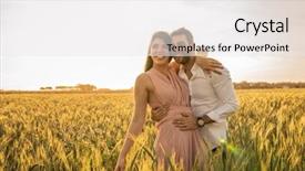  Presentation with romantic love - Cool new PPT layouts with love moment at gold wheat backdrop and a white colored foreground