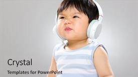  Presentation with baby prematuro - Amazing presentation having love music - baby with headphone backdrop and a light gray colored foreground
