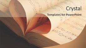  Presentation with heart book - Theme with love music - book pages curved into heart background and a lemonade colored foreground