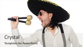  Presentation with mexican - PPT theme consisting of love music - funny man wearing mexican sombrero background and a  colored foreground