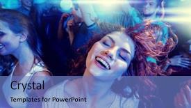  Presentation with corporate community impact celebration - PPT layouts enhanced with love music - party holidays celebration nightlife background and a teal colored foreground