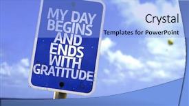  Presentation with gratitude - Amazing PPT theme having love my job - my day begins and ends backdrop and a light blue colored foreground