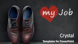  Presentation with performance - Presentation theme having love my job text background and a dark gray colored foreground