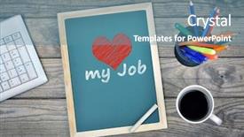  Presentation with school board - Slide deck consisting of love my job text background and a teal colored foreground