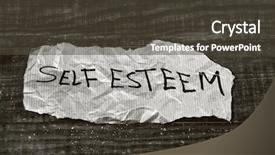  Presentation with self esteem - PPT theme consisting of love myself - text self esteem written background and a tawny brown colored foreground