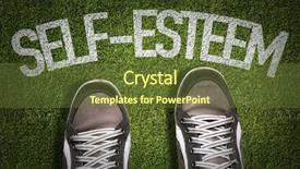  Presentation with self esteem - Audience pleasing presentation design consisting of love myself - top view of sneakers backdrop and a tawny brown colored foreground
