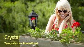  Presentation with young sing woman singing young - Slide set having love neighbor - beautiful sexy young blonde woman background and a  colored foreground