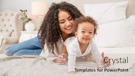  Presentation with love mother - Slide set featuring love-of-a-mother background and a soft green colored foreground